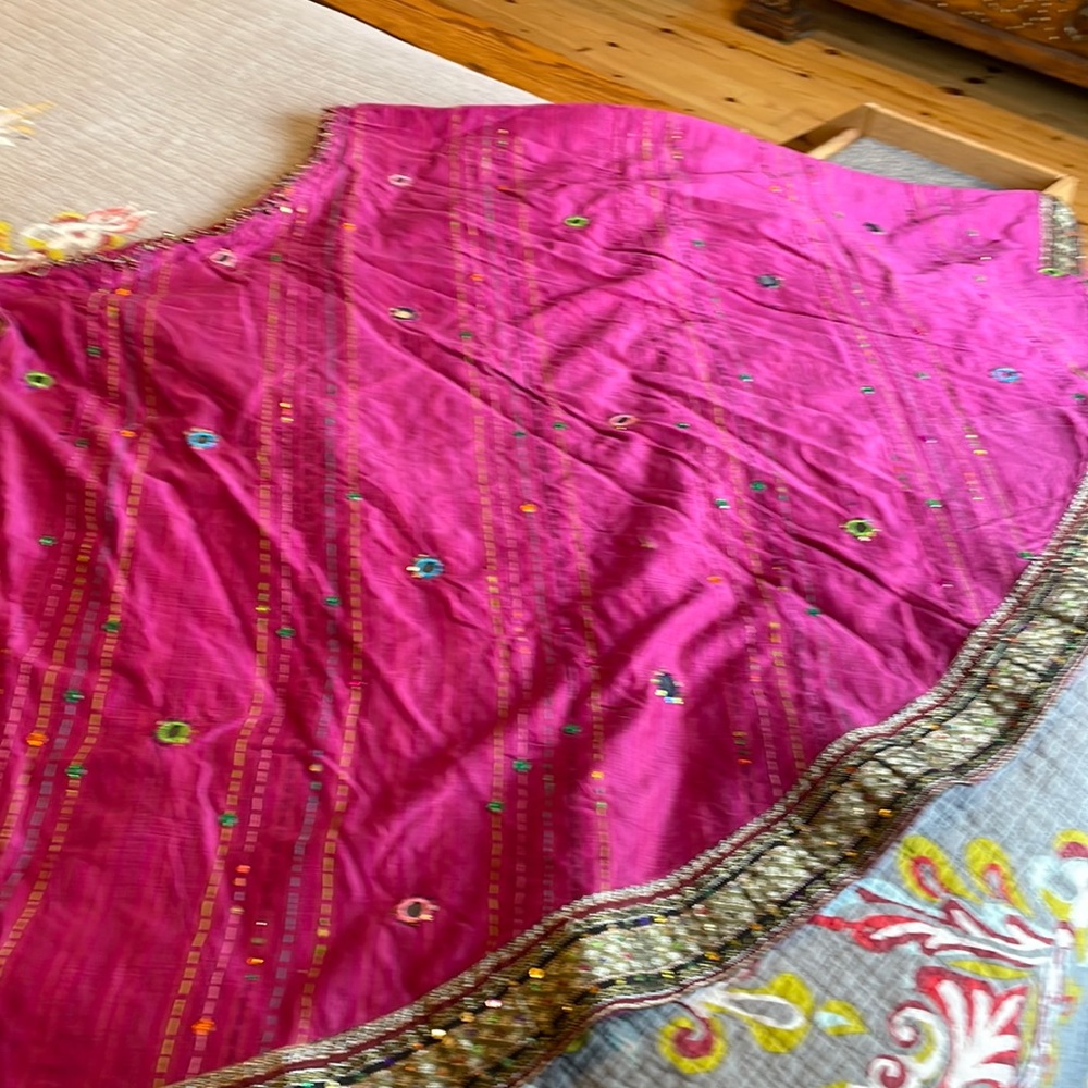 Unique Handmade Embellished long skirt! Beads, gems, colors, oh my!